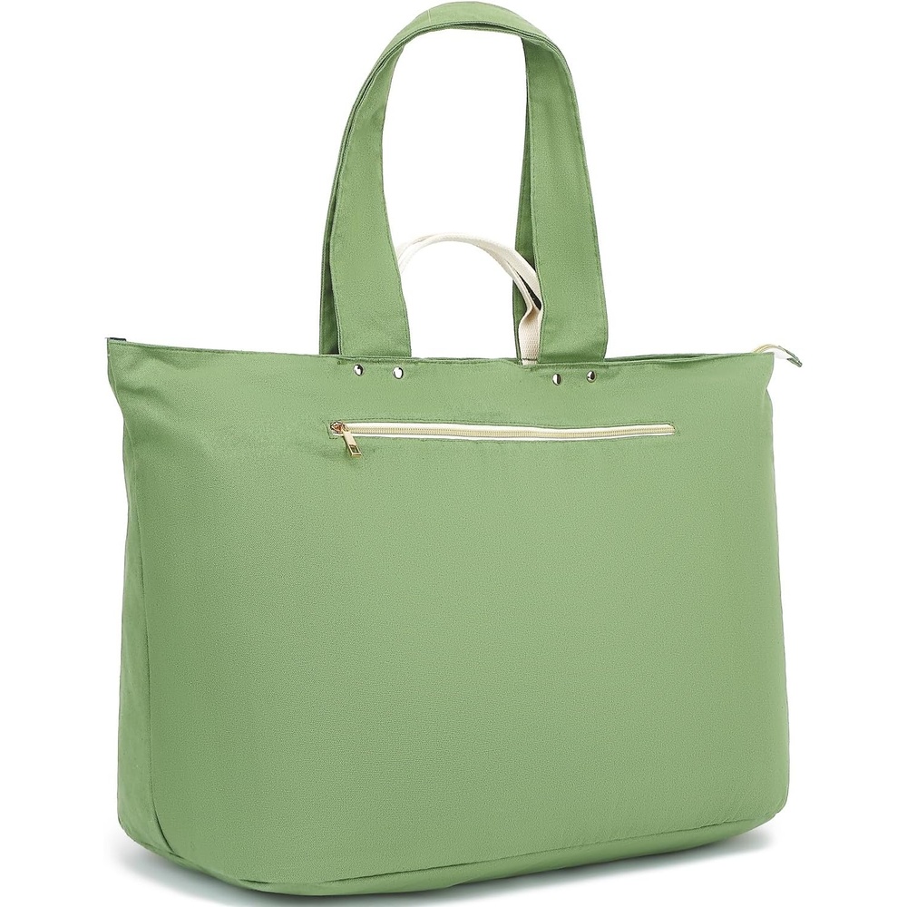 image:imageFammart Beach Bags Waterproof Sandproof for Women Large Canvas Pool Bag with Leakproof Wet Pocket amp Zipper Cruise EssentialsCanvas Extra Large Grass Green