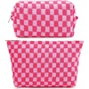 Checkered  2PCS - Rose Red