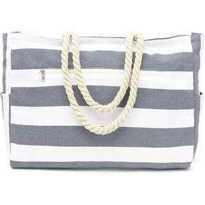 image:imageFammart Beach Bags Waterproof Sandproof for Women Large Canvas Pool Bag with Leakproof Wet Pocket amp Zipper Cruise EssentialsCanvas large  Dark Grey