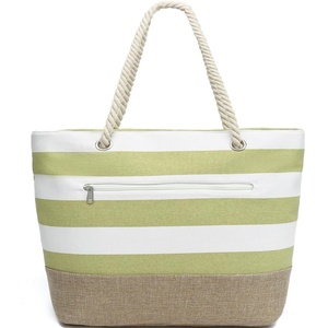image:imageFammart Beach Bags Waterproof Sandproof for Women Large Canvas Pool Bag with Leakproof Wet Pocket amp Zipper Cruise EssentialsCanvasjute  Large  Light Green