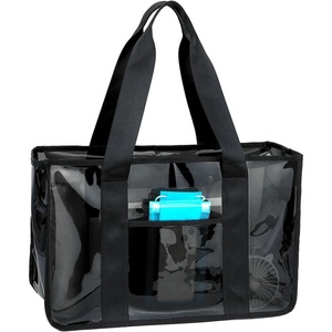 image:imageFammart Iridescent Clear Beach Bags Waterproof Sandproof for Women Large Jelly Tote Zipper Pool Bag Cruise Essentials 2026Large  Jelly Black