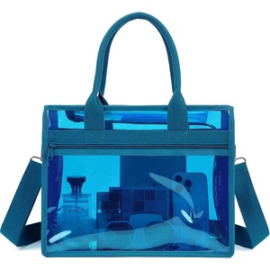 image:imageFammart Iridescent Clear Beach Bags Waterproof Sandproof for Women Large Jelly Tote Zipper Pool Bag Cruise Essentials 2026Small  Iridesent Blue