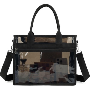 image:imageFammart Iridescent Clear Beach Bags Waterproof Sandproof for Women Large Jelly Tote Zipper Pool Bag Cruise Essentials 2026Small  Jelly Black