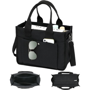 image:imageFammart Large Canvas Tote Bag for Women with Zipper amp Compartments Crossbody Laptop Bags for Work College TravelCrossbody  Black