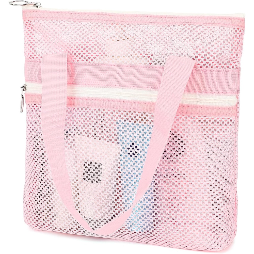 image:imageFammart Portable Shower Caddy Tote Collapsible Plastic Basket with Handles Foldable Storage Organizer for Bathroom Kitchen College Dorm Gym Travel amp Camping BlueSmall Zipper Closure Pink
