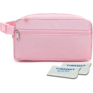 image:imageFammart Reusable Sandwich BagSnack Bag for Kids amp Adults Dual Layer Lunch Bag with Handle Washable Food Safe BPA Free 2Pack Colorful Donutwith Ice Packs  Pink