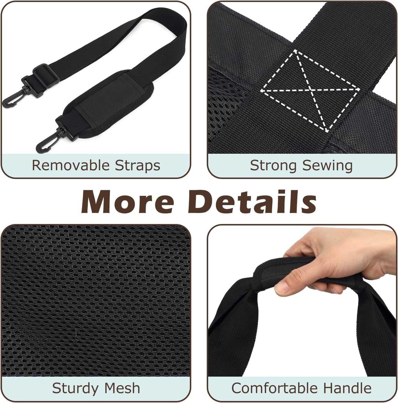 image:imageFammart Mesh Beach Bag with Zipper for Women Large Beach Tote Sandproof Toys Pool Swim Bag Travel Vacation Cruise EssentialsExtra Large Zipper Closure Black