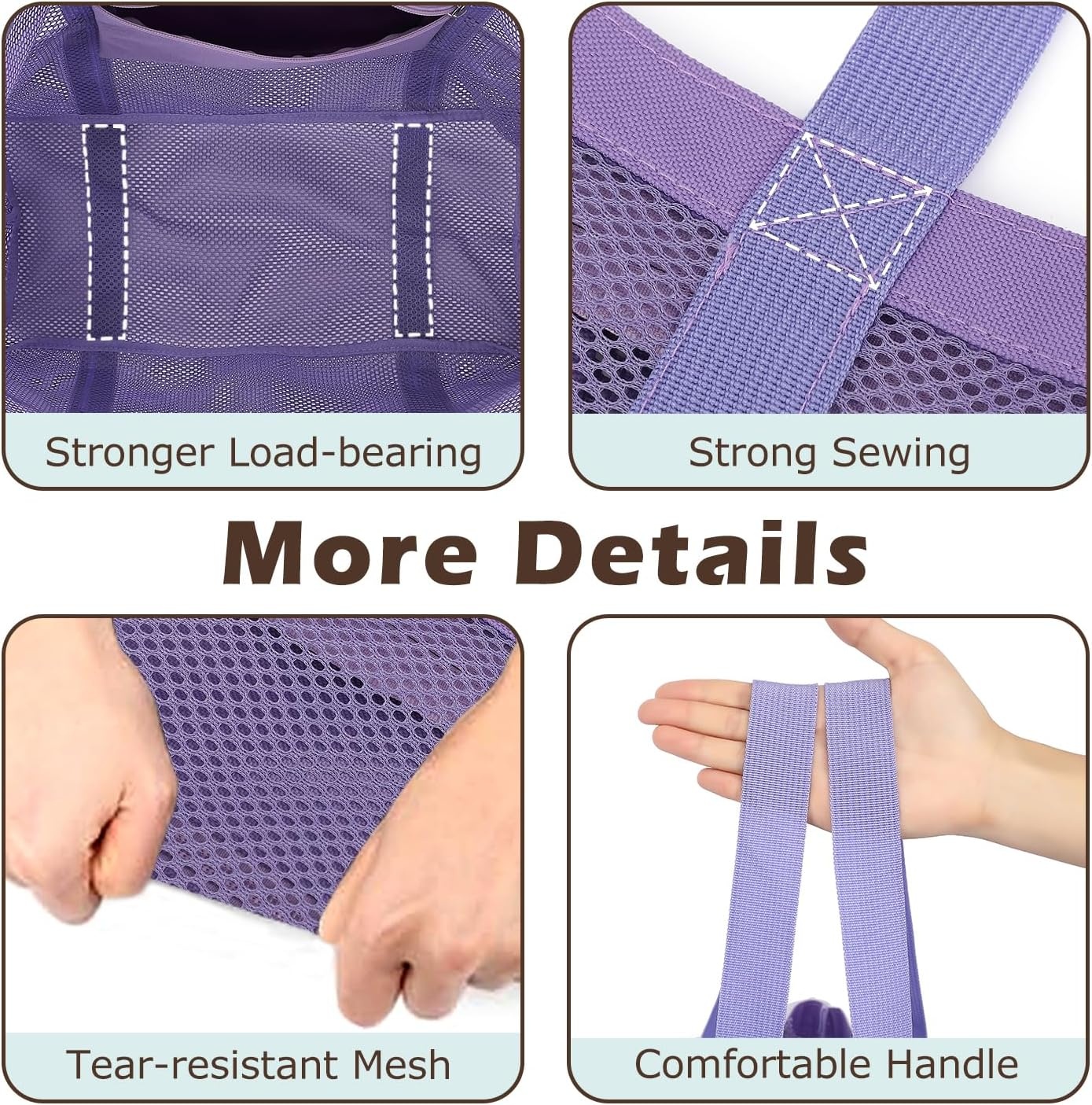 image:imageFammart Mesh Beach Bag with Zipper for Women Large Beach Tote Sandproof Toys Pool Swim Bag Travel Vacation Cruise EssentialsLarge Zipper Closure Purple
