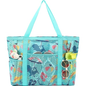 image:imageFammart Mesh Beach Bag with Zipper for Women Large Beach Tote Sandproof Toys Pool Swim Bag Travel Vacation Cruise EssentialsLarge  Zipper Closure  Beach Element