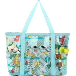 image:imageFammart Mesh Beach Bag with Zipper for Women Large Beach Tote Sandproof Toys Pool Swim Bag Travel Vacation Cruise EssentialsLarge  Zipper Closure  Coconut Tree