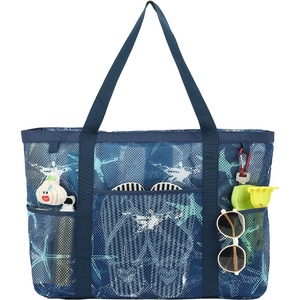 image:imageFammart Mesh Beach Bag with Zipper for Women Large Beach Tote Sandproof Toys Pool Swim Bag Travel Vacation Cruise EssentialsLarge  Zipper Closure  Starfish