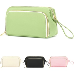 image:imageFammart Travel Makeup Bag Waterproof Canvas Cosmetic Bag Make Up Organizer Case for Women Large Toiletry Bag Skincare Pouch for Toiletries Accessories BrushesOxford  Green