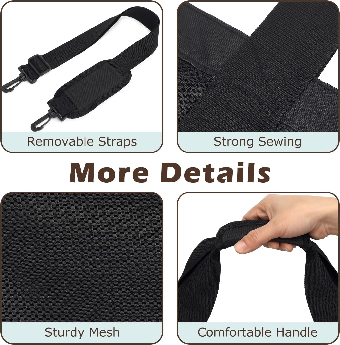 image:imageFammart Mesh Beach Bag for Women Large Beach Toy Pool Bag with Zipper Pocket SandProof Cruise Essentials 2026 Family TravelXxl Zipper Closure Black