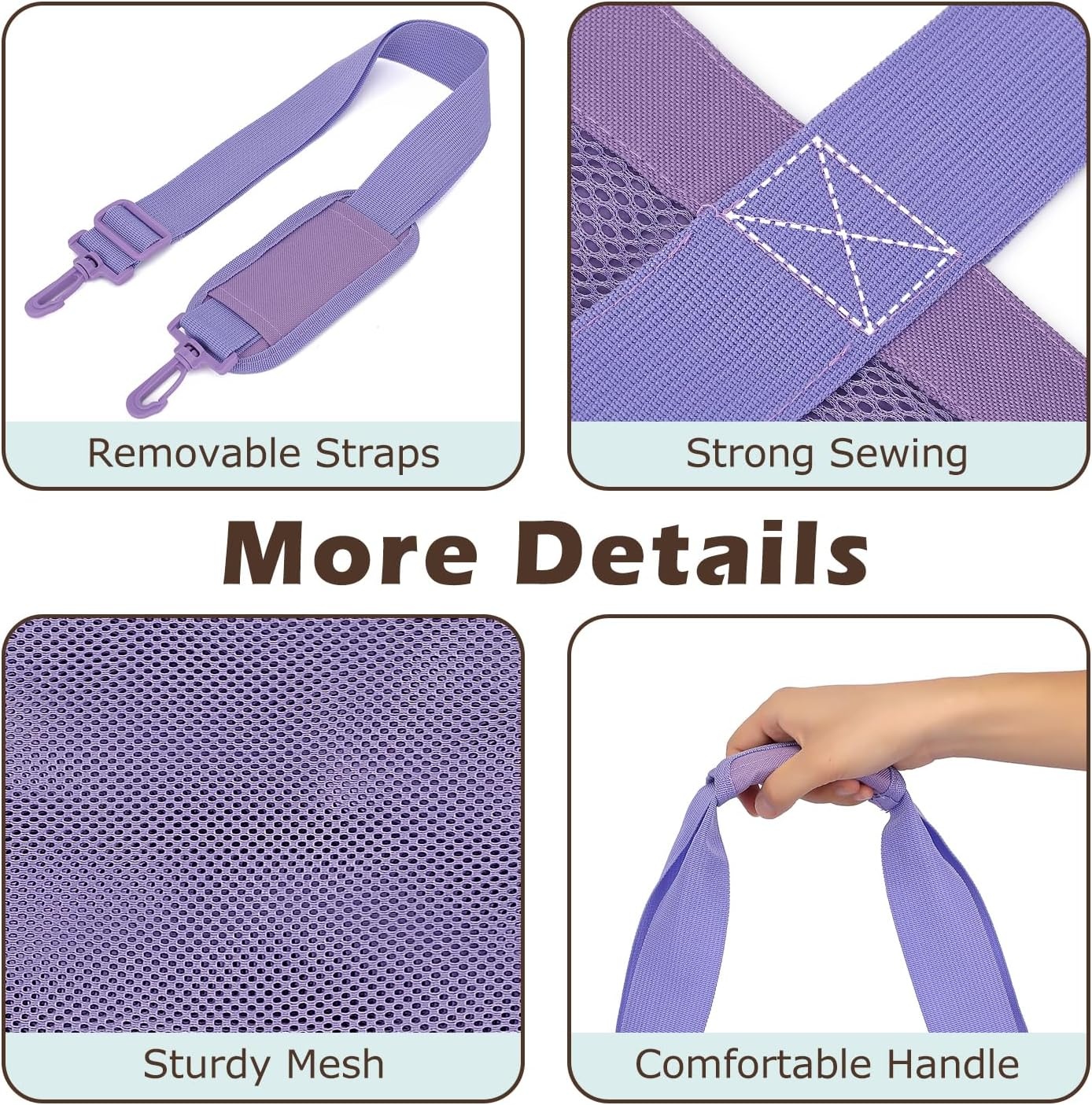 image:imageFammart Mesh Beach Bag for Women Large Beach Toy Pool Bag with Zipper Pocket SandProof Cruise Essentials 2026 Family TravelXxl Zipper Closure Purple