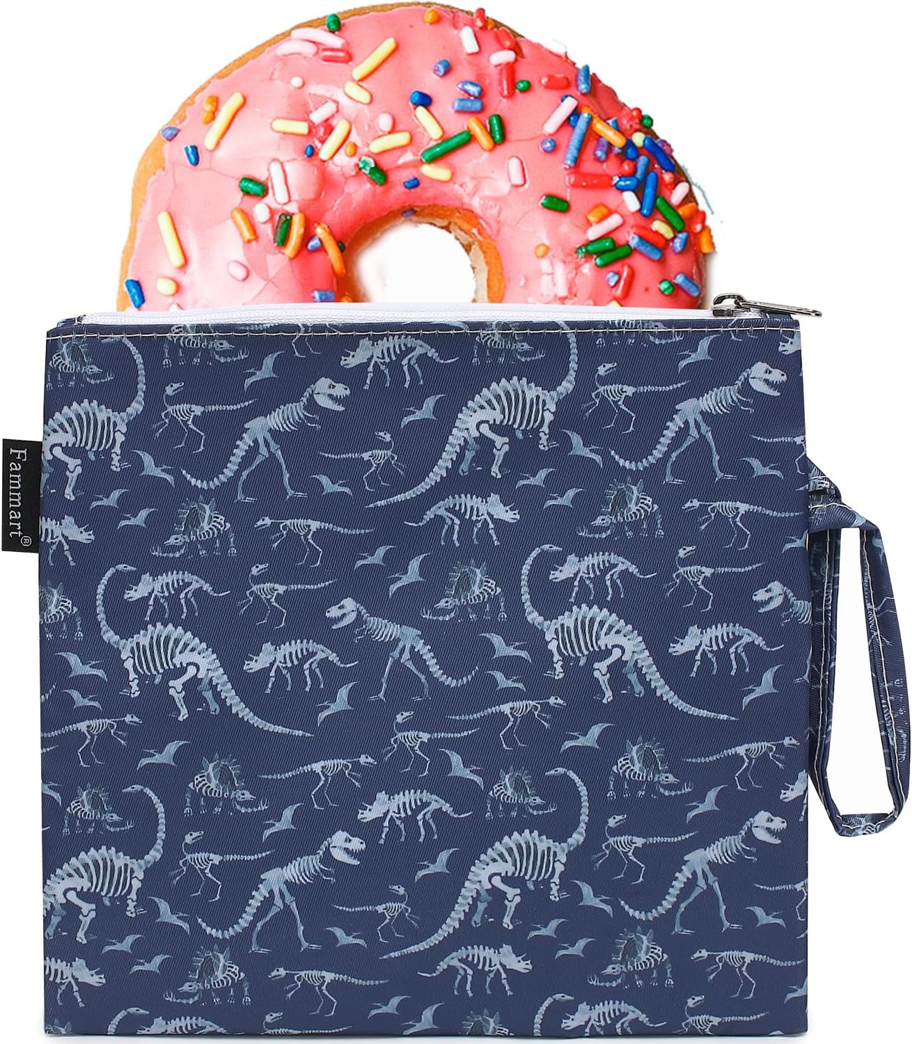 image:imageFammart Reusable Sandwich BagSnack Bag for Kids amp Adults Dual Layer Lunch Bag with Handle Washable Food Safe BPA Free 1Pack AstronautLarge 1 Pack Dinosaur Fossil