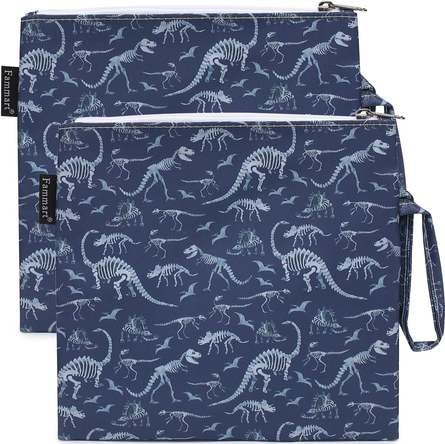 image:imageFammart Reusable Sandwich BagSnack Bag for Kids amp Adults Dual Layer Lunch Bag with Handle Washable Food Safe BPA Free 1Pack AstronautLarge 2 Packs Dinosaur Fossil