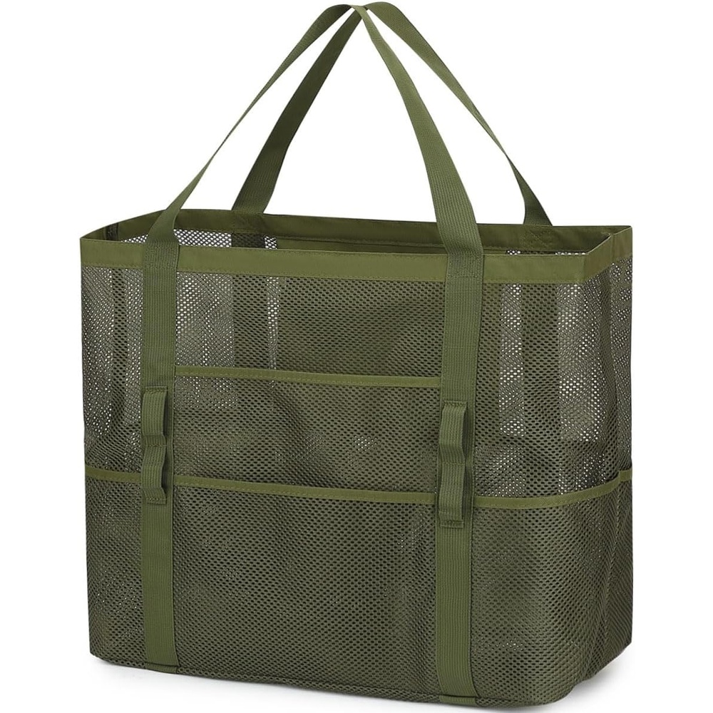 image:imageFammart Mesh Beach Bag for Women Large Beach Toy Pool Bag with Zipper Pocket SandProof Cruise Essentials 2026 Family TravelLarge Green