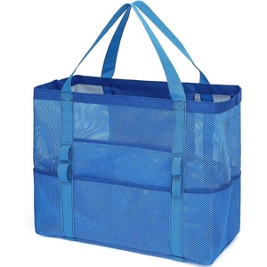 image:imageFammart Mesh Beach Bag for Women Large Beach Toy Pool Bag with Zipper Pocket SandProof Cruise Essentials 2026 Family TravelLarge  Blue