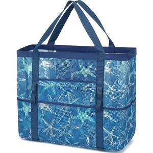 image:imageFammart Mesh Beach Bag for Women Large Beach Toy Pool Bag with Zipper Pocket SandProof Cruise Essentials 2026 Family TravelLarge  Starfish