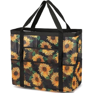 image:imageFammart Mesh Beach Bag for Women Large Beach Toy Pool Bag with Zipper Pocket SandProof Cruise Essentials 2026 Family TravelLarge  Sunflower