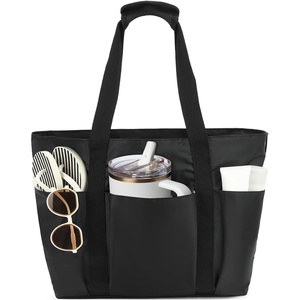 image:imageFammart Mesh Beach Bag for Women Large Beach Toy Pool Bag with Zipper Pocket SandProof Cruise Essentials 2026 Family TravelWaterproof  Sandproof  Black
