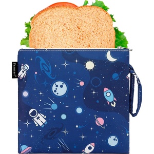 image:imageFammart Reusable Sandwich BagSnack Bag for Kids amp Adults Dual Layer Lunch Bag with Handle Washable Food Safe BPA Free 1Pack AstronautLarge  1 Pack  Astronaut