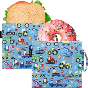 image:imageFammart Reusable Sandwich BagSnack Bag for Kids amp Adults Dual Layer Lunch Bag with Handle Washable Food Safe BPA Free 1Pack AstronautLarge  2 Packs  Car