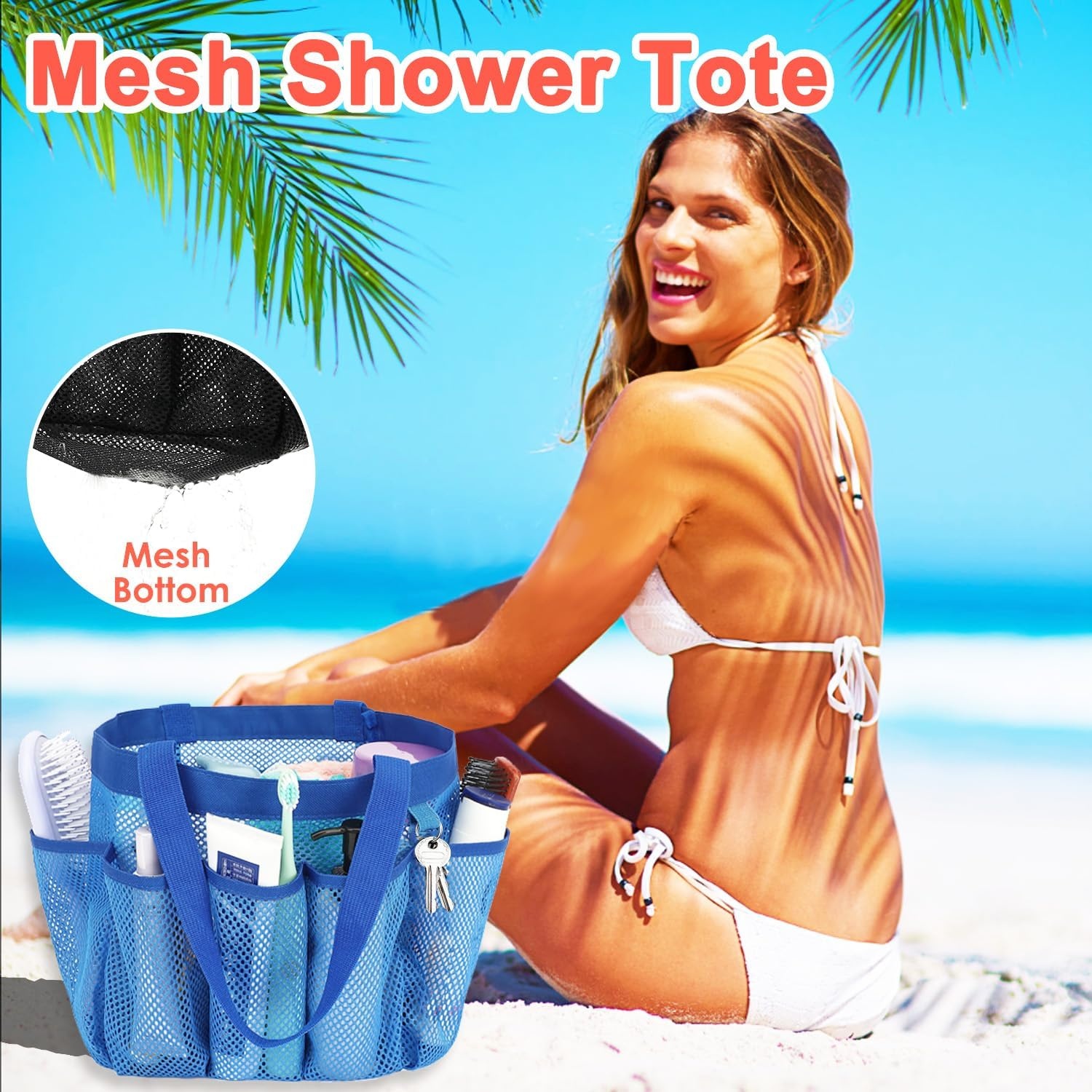 image:imageFammart Adhesive Shower Caddy 5Pack Rustproof Stainless Steel Bathroom Organizer with 28 Hooks NoDrill Large Capacity Shower Shelves for Bathroom Storage amp Home Dcor BlackMultiple Pockets Blue