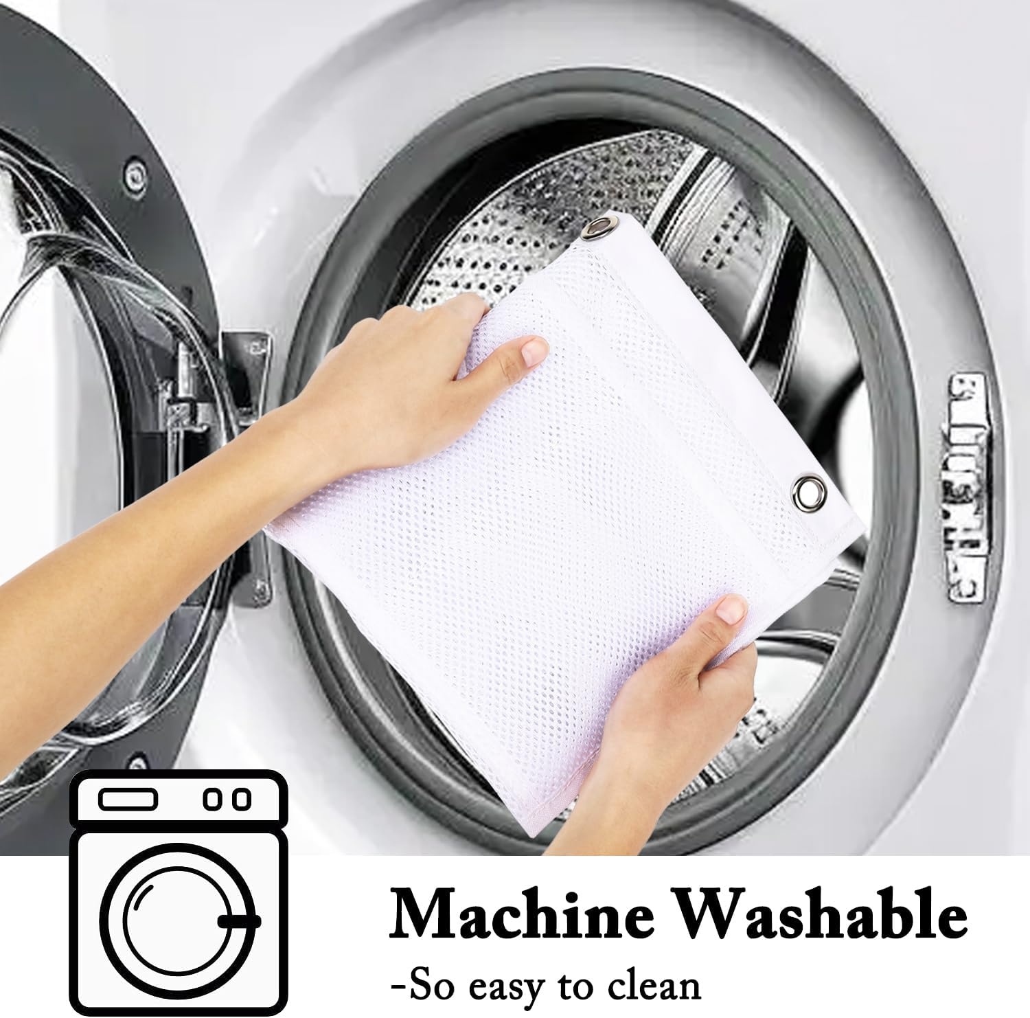 image:imageFammart Mesh Shower Caddy Portable for College Dorm Room Essentials Odorless Polyester Large Shower Tote Bag with Dual Handles 8Pocket QuickDry Toiletry Organizer for Travel Beach Camping GymHanging Type 2 Pack White