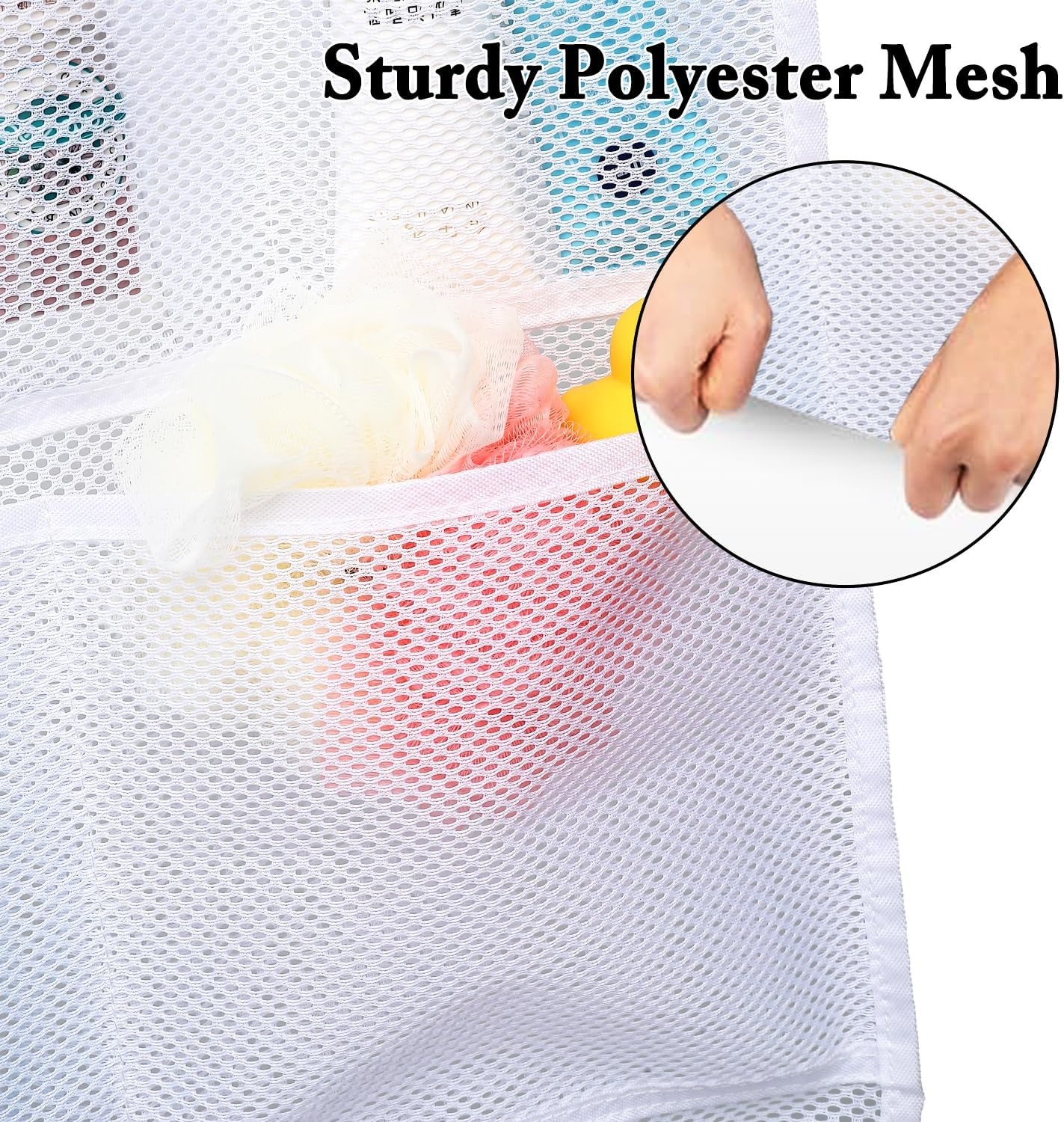 image:imageFammart Mesh Shower Caddy Portable for College Dorm Room Essentials Odorless Polyester Large Shower Tote Bag with Dual Handles 8Pocket QuickDry Toiletry Organizer for Travel Beach Camping GymHanging Type 2 Pack White
