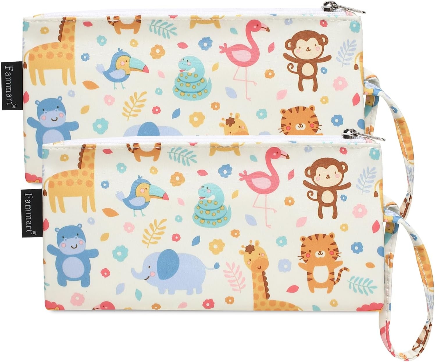 image:imageFammart Reusable Sandwich BagSnack Bag for Kids amp Adults Dual Layer Lunch Bag with Handle Washable Food Safe BPA Free 1Pack CarSmall 2 Packs Zoo