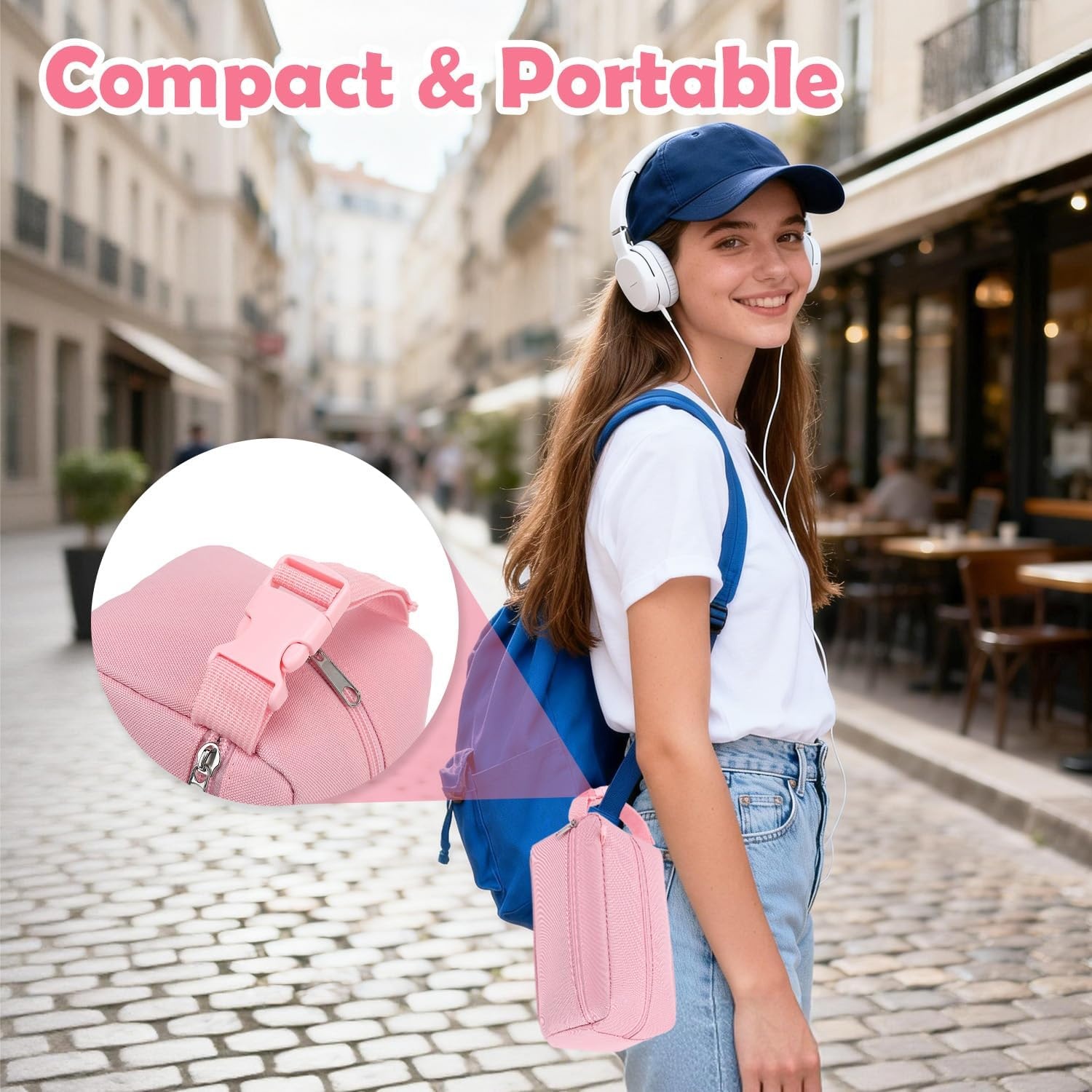 image:imageFammart Reusable Sandwich BagSnack Bag for Kids amp Adults Dual Layer Lunch Bag with Handle Washable Food Safe BPA Free 1Pack Carwith Ice Packs Pink
