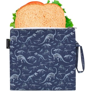 image:imageFammart Reusable Sandwich BagSnack Bag for Kids amp Adults Dual Layer Lunch Bag with Handle Washable Food Safe BPA Free 1Pack CarLarge  1 Pack  Dinosaur Fossil