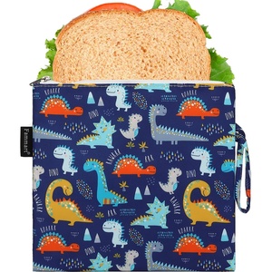 image:imageFammart Reusable Sandwich BagSnack Bag for Kids amp Adults Dual Layer Lunch Bag with Handle Washable Food Safe BPA Free 1Pack CarLarge  1 Pack  Dinosaur